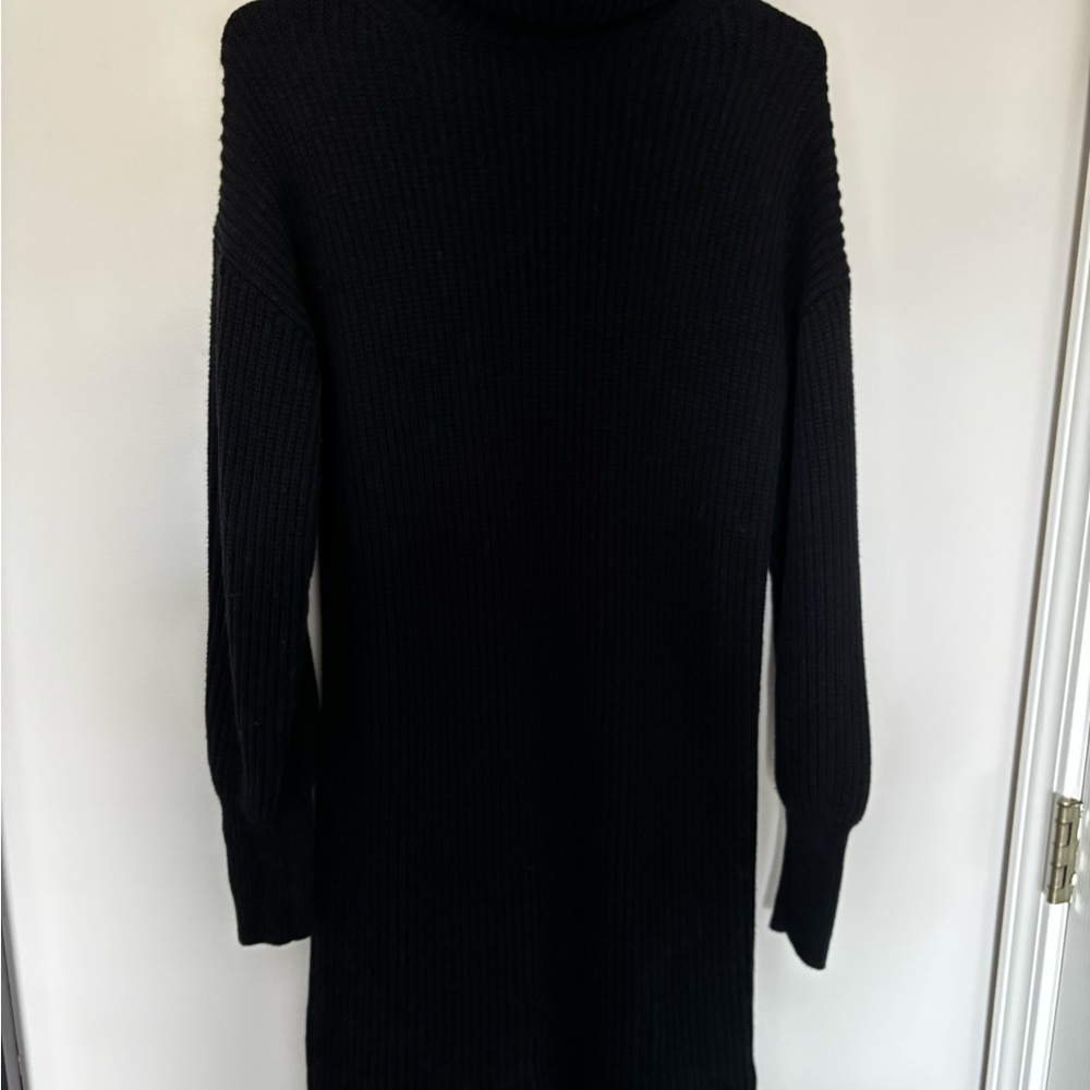 Women's Black Turtleneck Sweater Dress